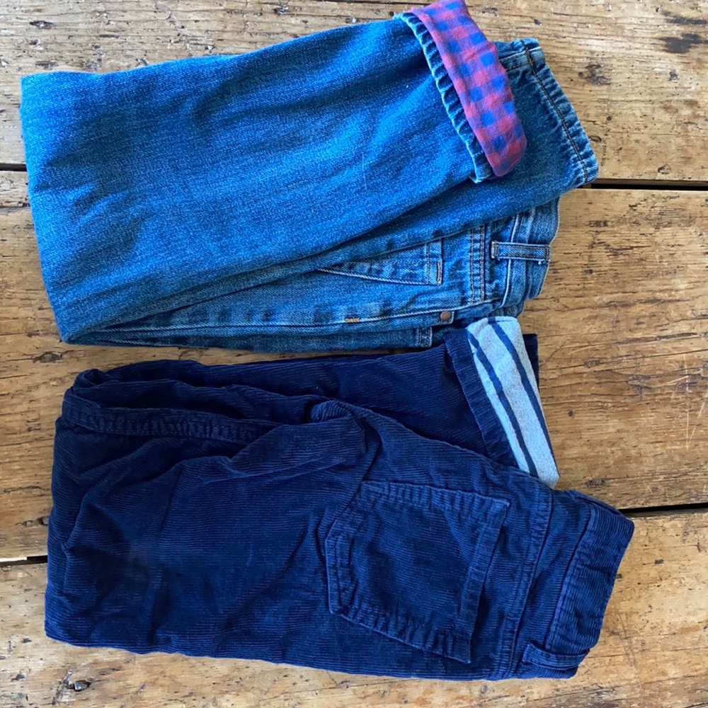 2 pair boys Lands End lined pants